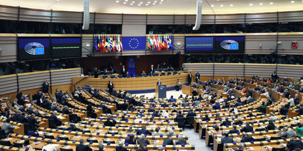 Het Europees Parlement in Brussel.