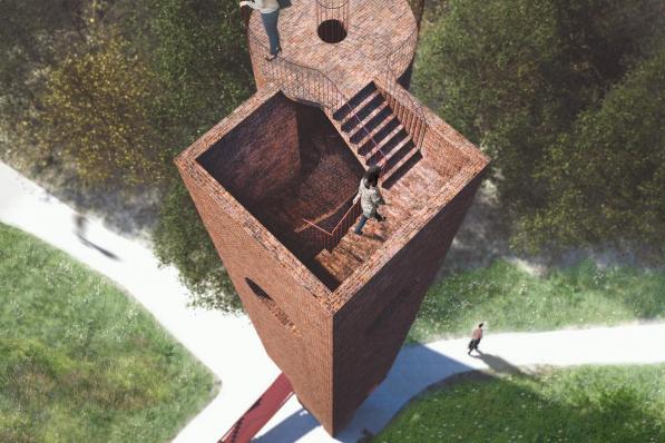 De uitkijktoren van het Bergmolenbos zal volgens schepen Dirk Lievens een toeristiche hotspot worden.